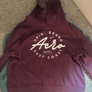 Aeropostale Burgundy Hoodie with White Logo